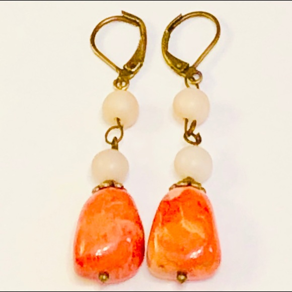 JK Designs Jewelry Orange Agate Earrings Poshmark